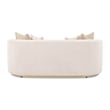 Ariana Velvet Loveseat in Beige and Gold