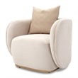 Michael Amini Ariana Velvet Accent Chair - Beige/Gold