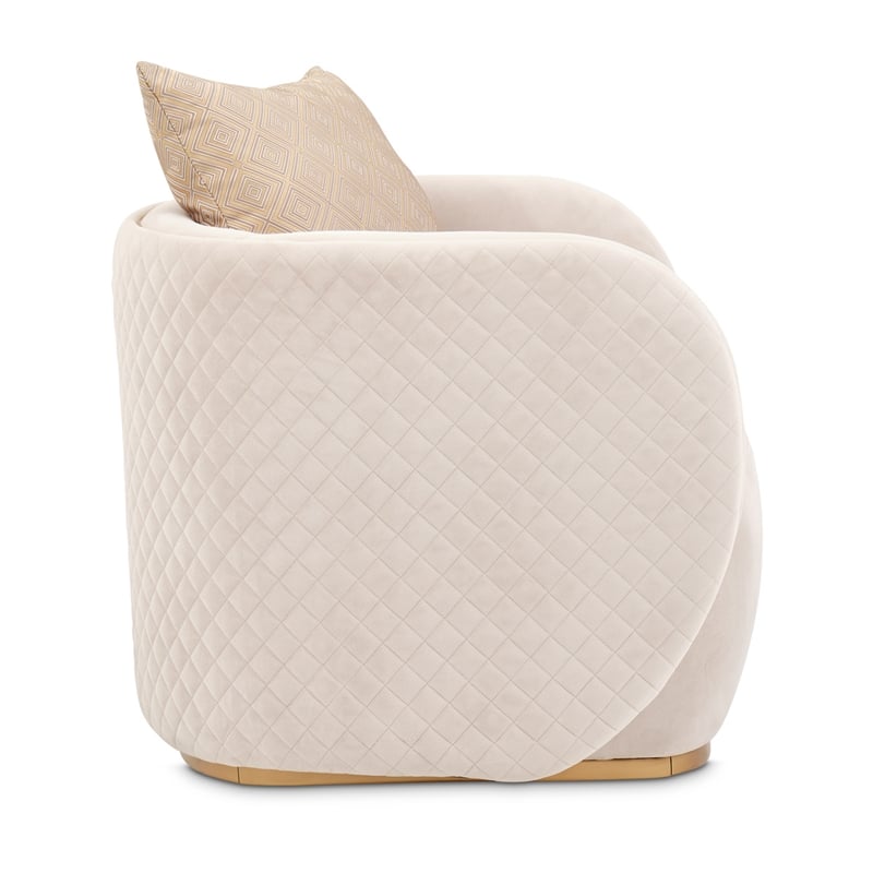 Michael Amini Ariana Velvet Accent Chair - Beige/Gold