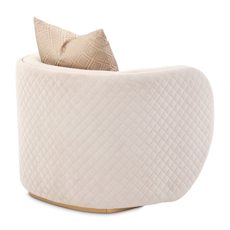 Michael Amini Ariana Velvet Accent Chair - Beige/Gold