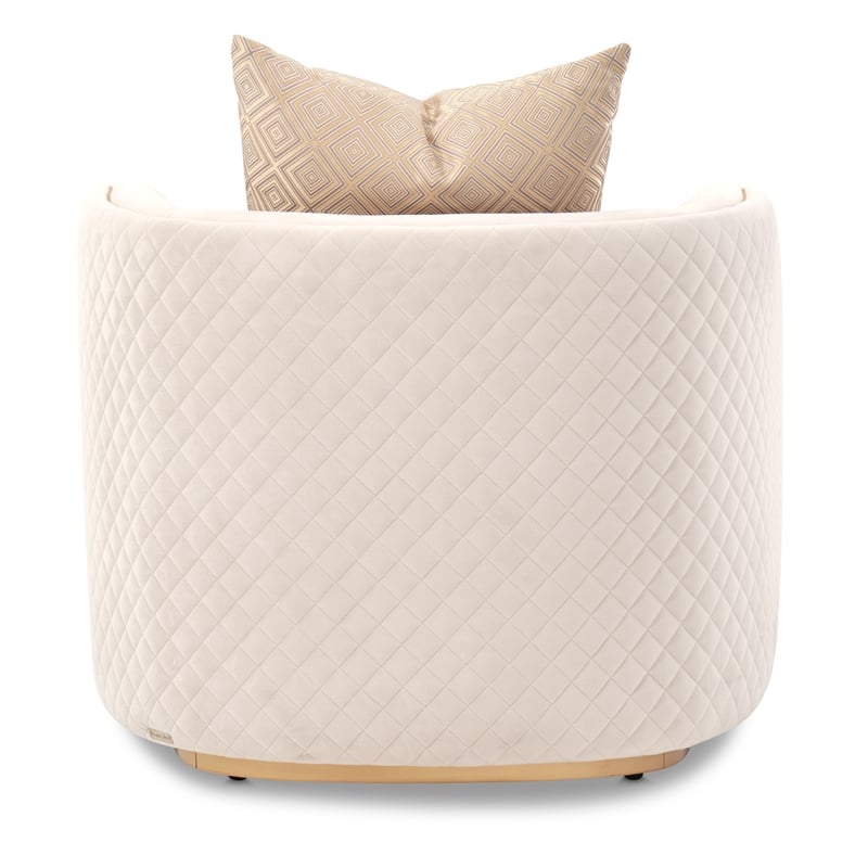 Michael Amini Ariana Velvet Accent Chair - Beige/Gold