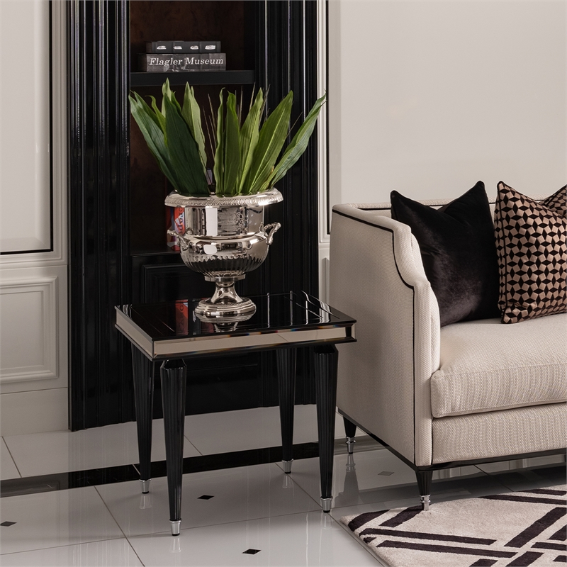 Michael Amini La Francaise Side Table - Black Ice