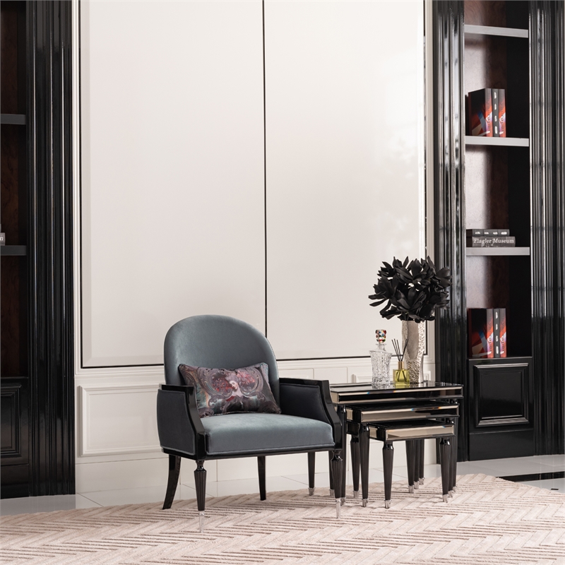Michael Amini La Francaise Nesting Tables - Set of 3 - Black Ice