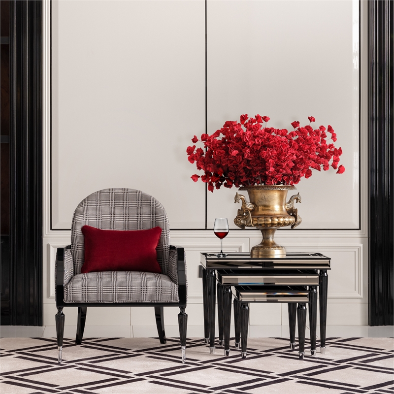 Michael Amini La Francaise Nesting Tables - Set of 3 - Black Ice