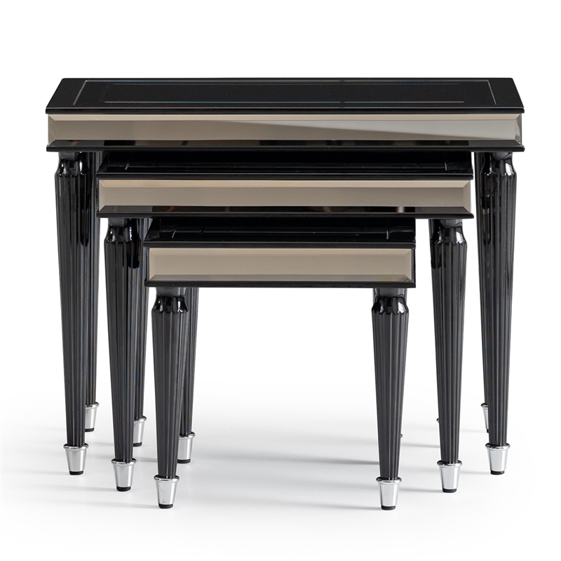 Michael Amini La Francaise Nesting Tables - Set of 3 - Black Ice