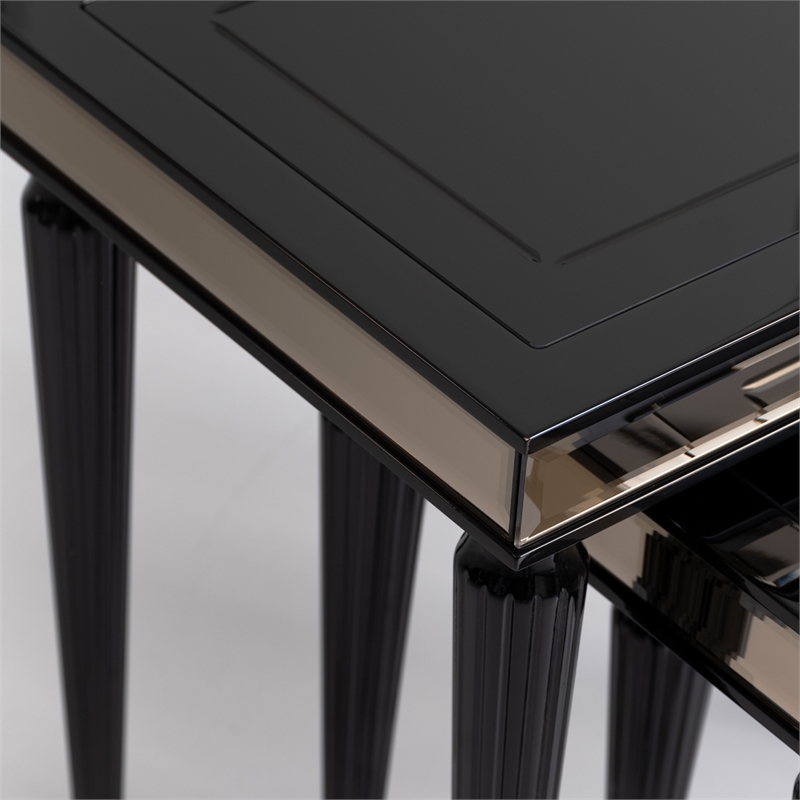 Michael Amini La Francaise Nesting Tables - Set of 3 - Black Ice