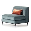 Michael Amini La Francaise Armless Velvet Accent Chair - Azure/Black