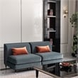 Michael Amini La Francaise Armless Velvet Accent Chair - Azure/Black