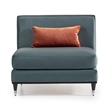 Michael Amini La Francaise Armless Velvet Accent Chair - Azure/Black