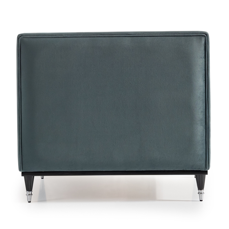 Michael Amini La Francaise Armless Velvet Accent Chair - Azure/Black