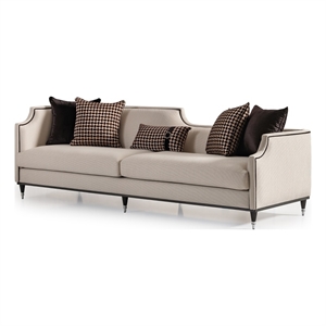 Michael Amini La Francaise Mansion Sofa - Cafe au Lait/Black