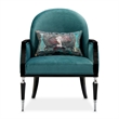 Michael Amini La Francaise Velvet Accent Chair - Azure/Black
