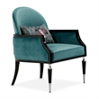 Michael Amini La Francaise Velvet Accent Chair - Azure/Black