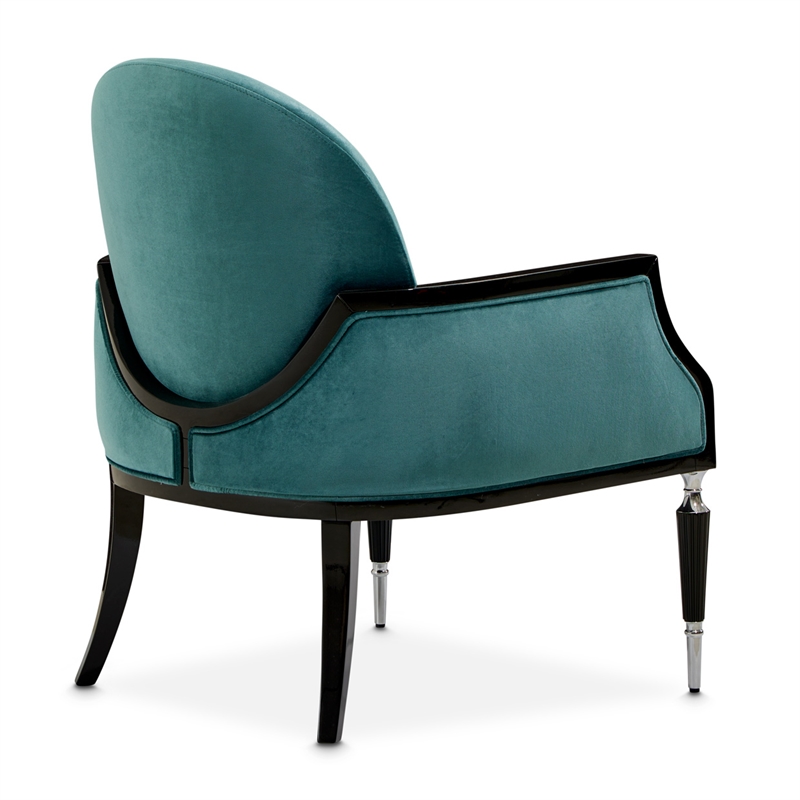 Michael Amini La Francaise Velvet Accent Chair - Azure/Black