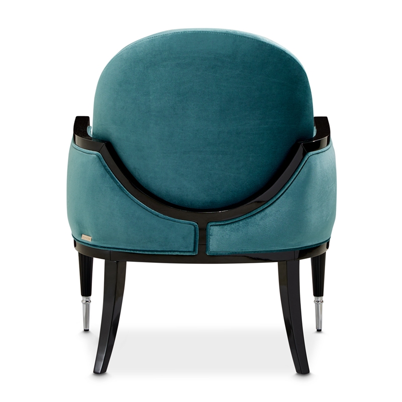 Michael Amini La Francaise Velvet Accent Chair - Azure/Black