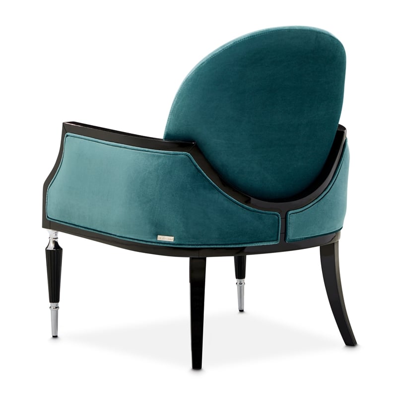 Michael Amini La Francaise Velvet Accent Chair - Azure/Black