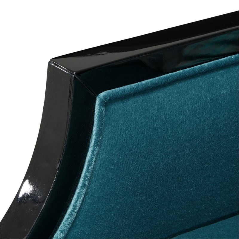 Michael Amini La Francaise Velvet Accent Chair - Azure/Black