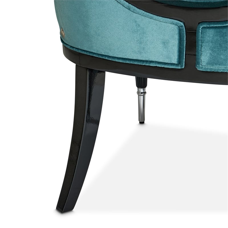 Michael Amini La Francaise Velvet Accent Chair - Azure/Black