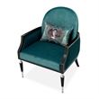 Michael Amini La Francaise Velvet Accent Chair - Azure/Black