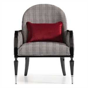 Michael Amini La Francaise Velvet Accent Chair - Domino/Black