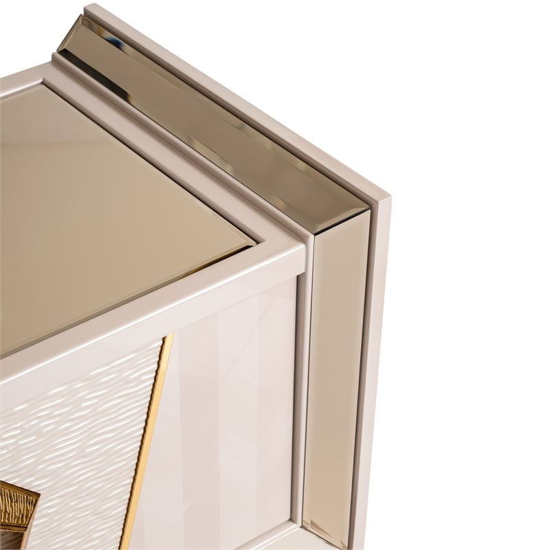 Michael Amini Carmela Media Cabinet - Shimmering Ivory