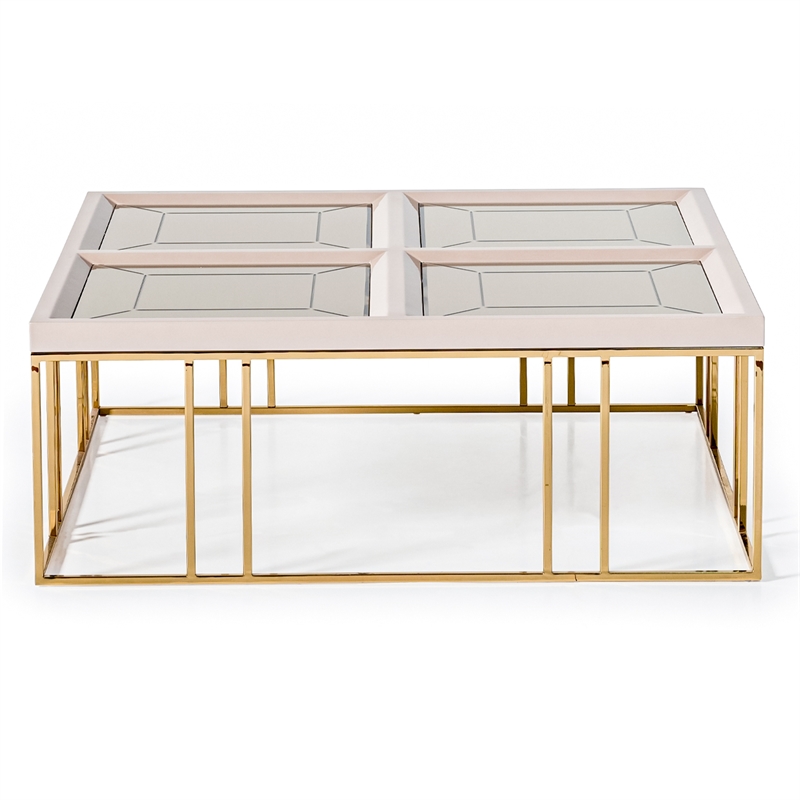 Michael Amini Carmela Cocktail Table - Shimmering Ivory