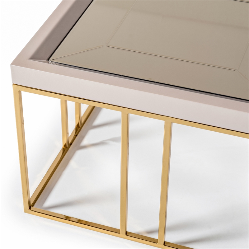 Michael Amini Carmela Cocktail Table - Shimmering Ivory