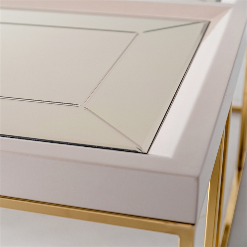 Michael Amini Carmela Cocktail Table - Shimmering Ivory