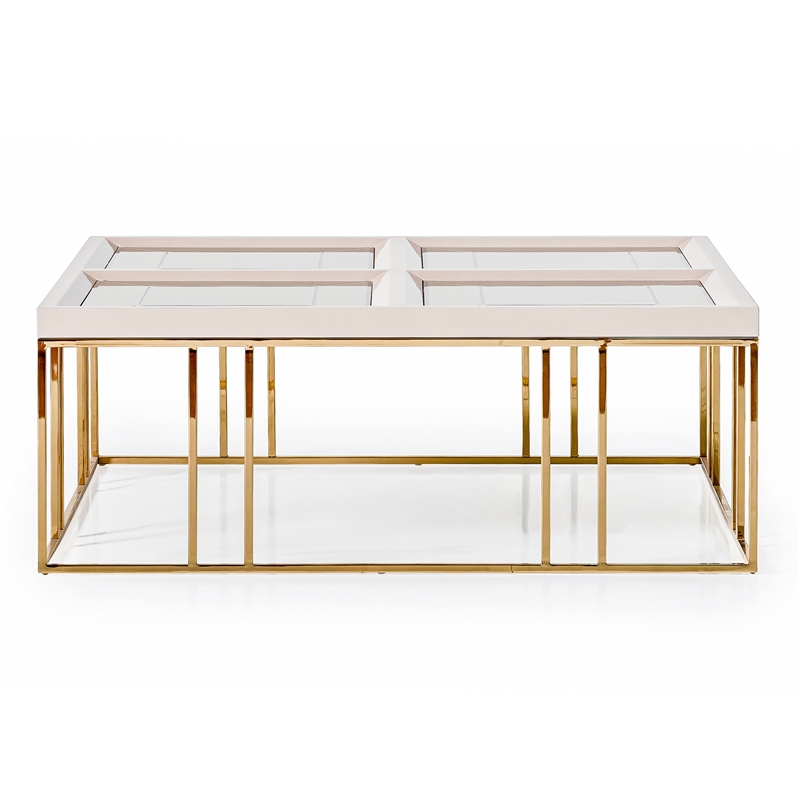 Michael Amini Carmela Cocktail Table - Shimmering Ivory