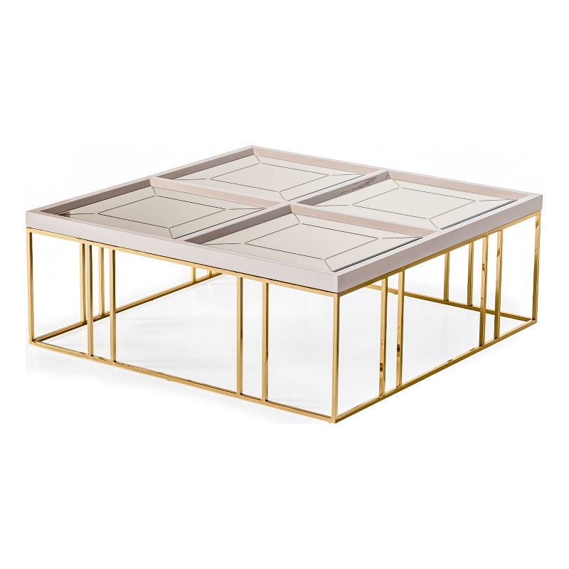 Michael Amini Carmela Cocktail Table - Shimmering Ivory