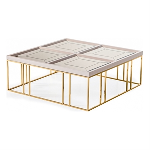 Michael Amini Carmela Cocktail Table - Shimmering Ivory