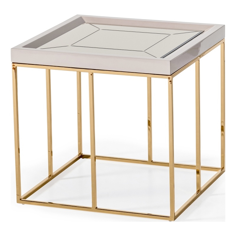 Michael Amini Carmela Side Table - Shimmering Ivory