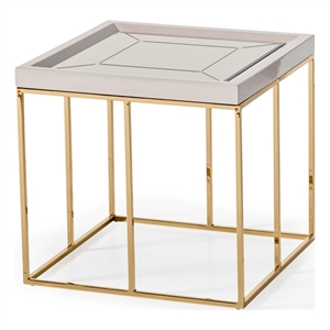 Michael Amini Carmela Side Table - Shimmering Ivory