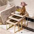 Michael Amini Carmela Nesting Tables - Set of 3 - Shimmering Ivory