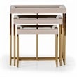 Michael Amini Carmela Nesting Tables - Set of 3 - Shimmering Ivory