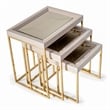 Michael Amini Carmela Nesting Tables - Set of 3 - Shimmering Ivory