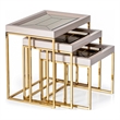 Michael Amini Carmela Nesting Tables - Set of 3 - Shimmering Ivory