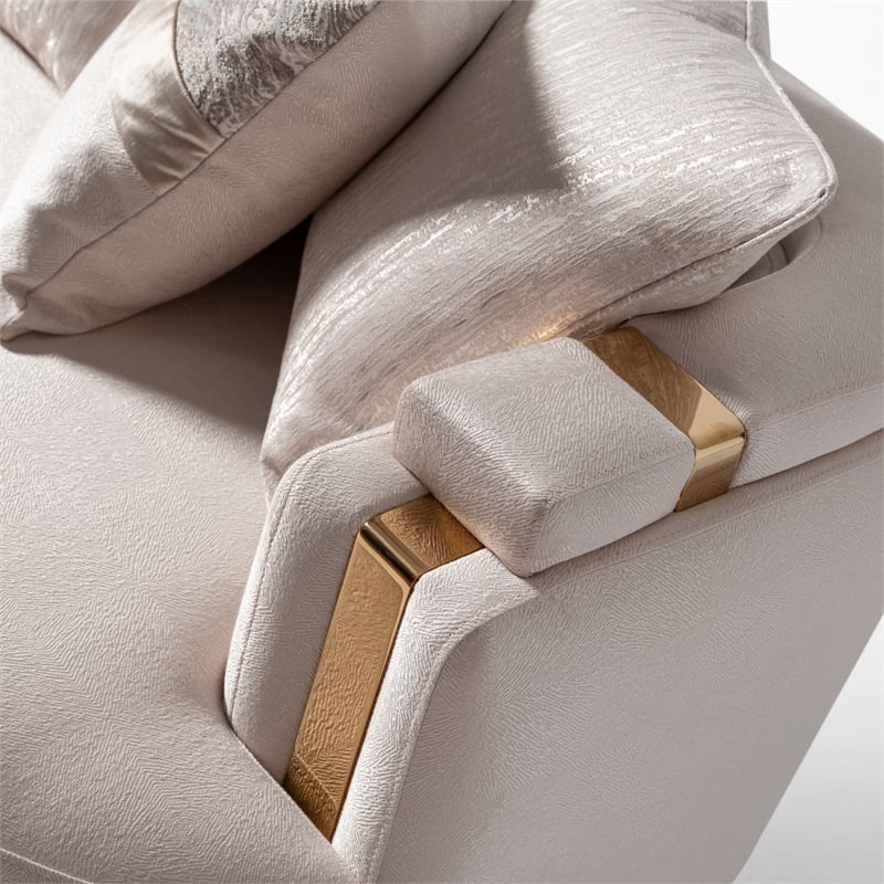 Michael Amini Carmela Sofa - Almond/Gold