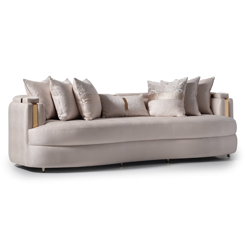 Michael Amini Carmela Mansion Sofa - Almond/Gold