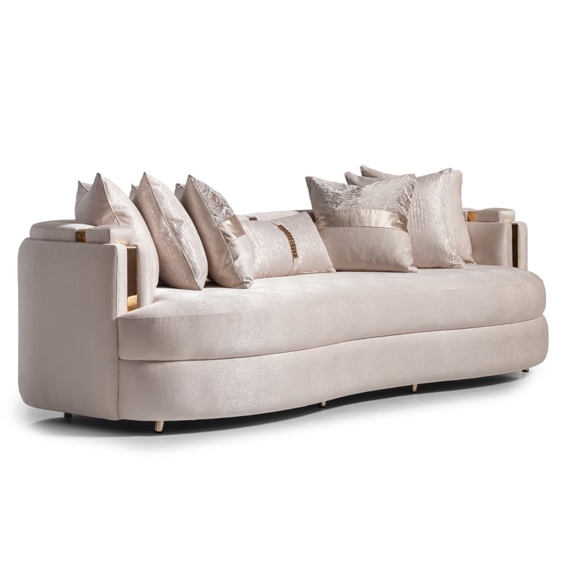 Michael Amini Carmela Mansion Sofa - Almond/Gold