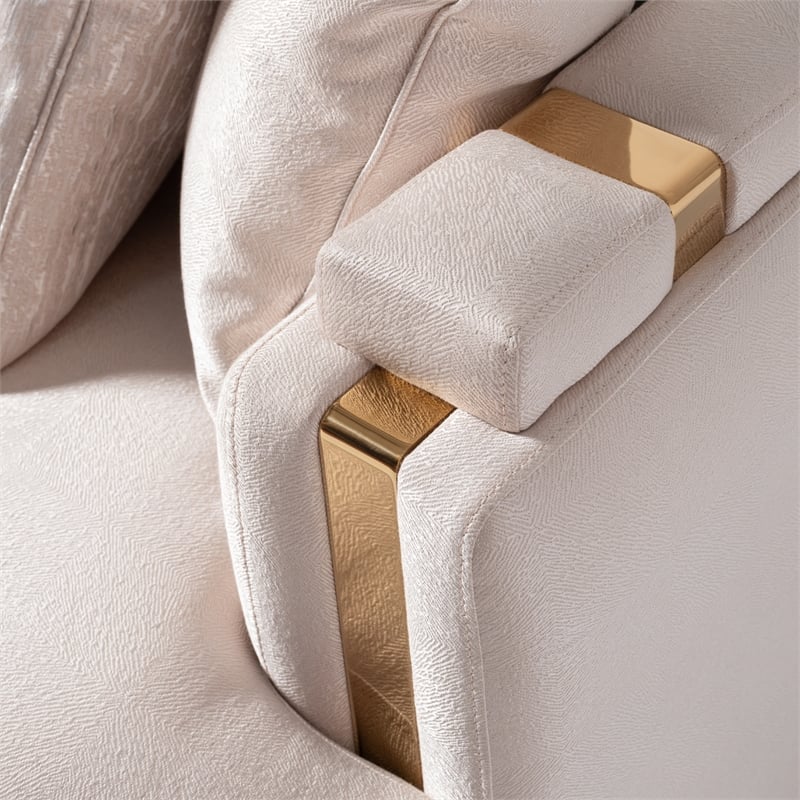 Michael Amini Carmela Mansion Sofa - Almond/Gold