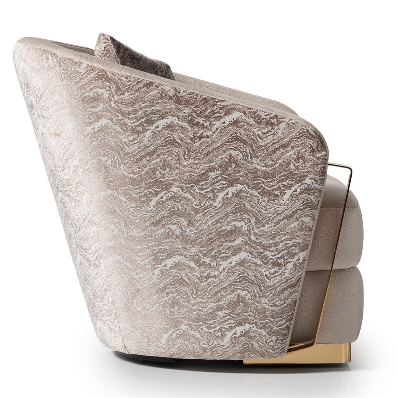Michael Amini Carmela Accent Chair - Almond/Gold
