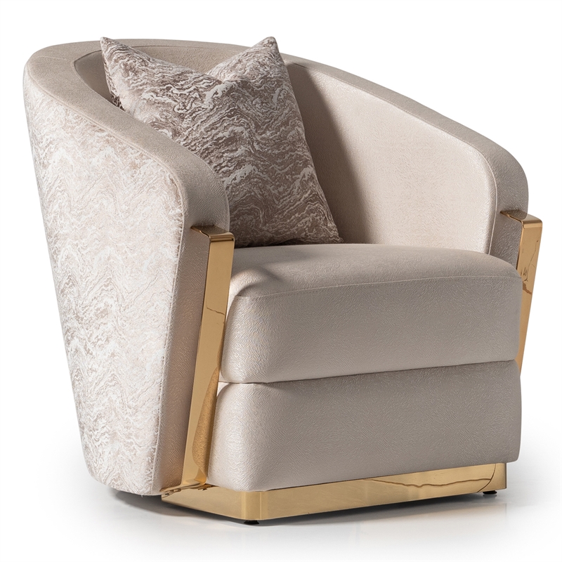 Michael Amini Carmela Accent Chair - Almond/Gold