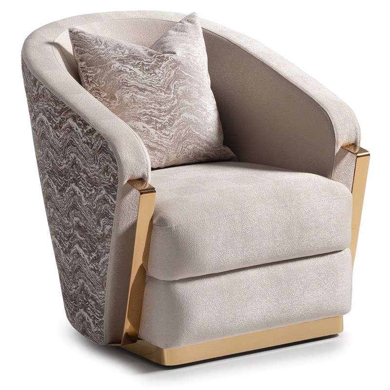 Michael Amini Carmela Accent Chair - Almond/Gold