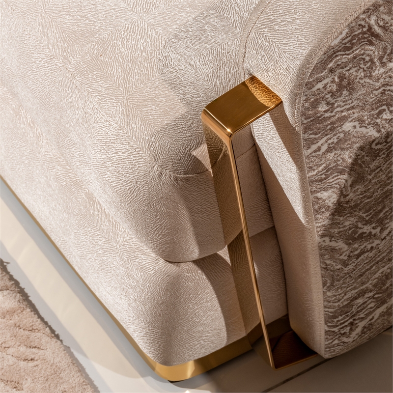 Michael Amini Carmela Accent Chair - Almond/Gold