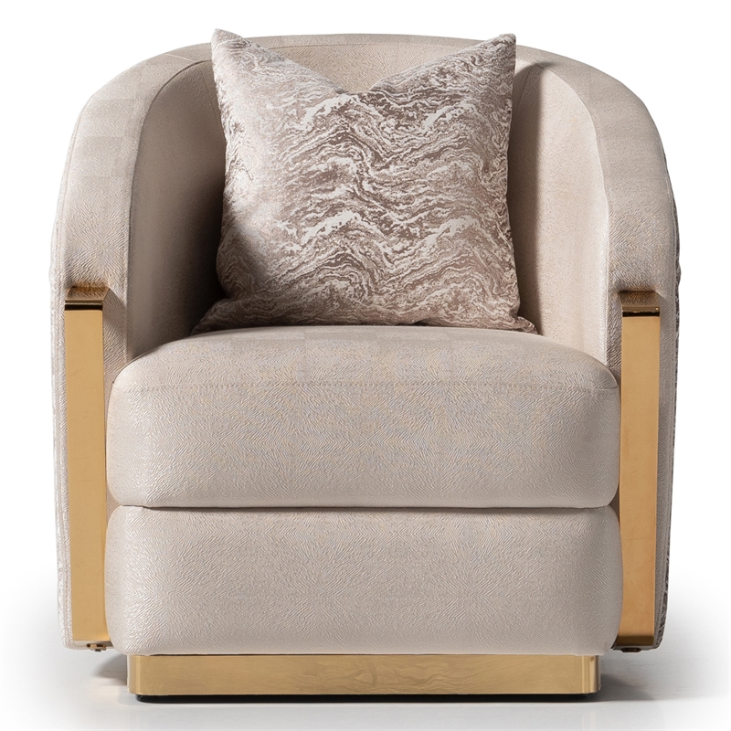 Michael Amini Carmela Accent Chair - Almond/Gold