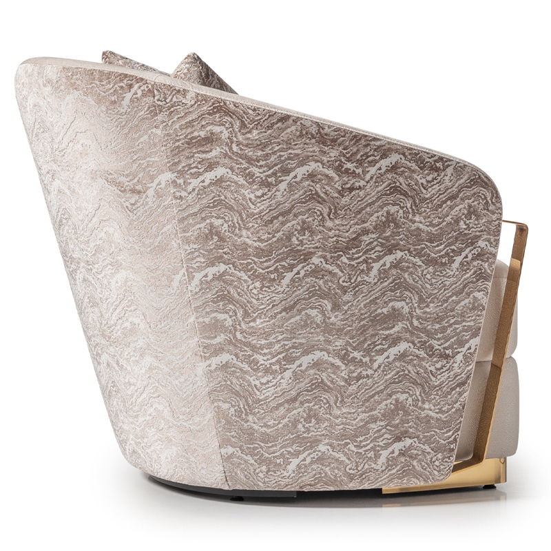 Michael Amini Carmela Accent Chair - Almond/Gold