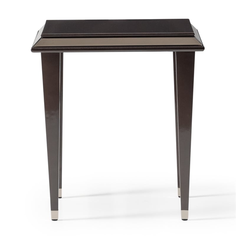 Michael Amini Lousanne Side Table - Glossy Mocha Sand