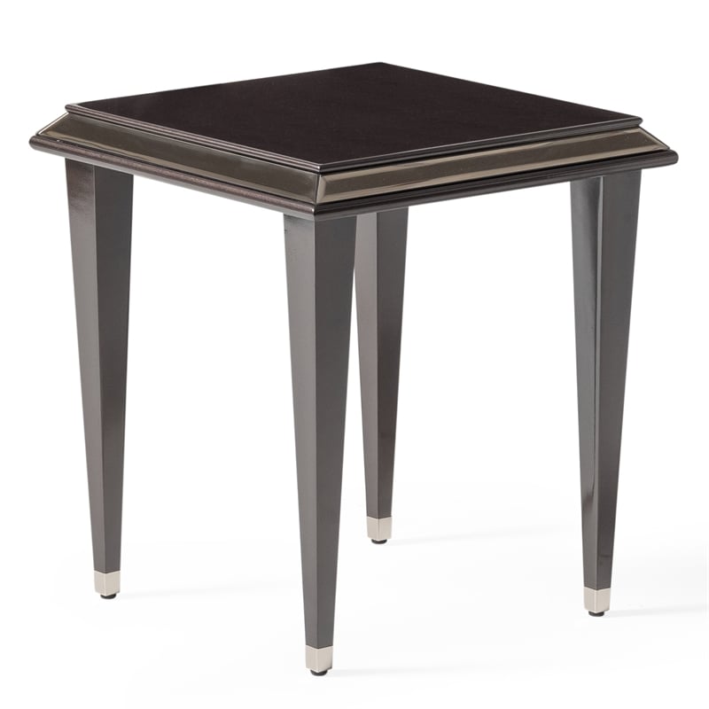 Michael Amini Lousanne Side Table - Glossy Mocha Sand