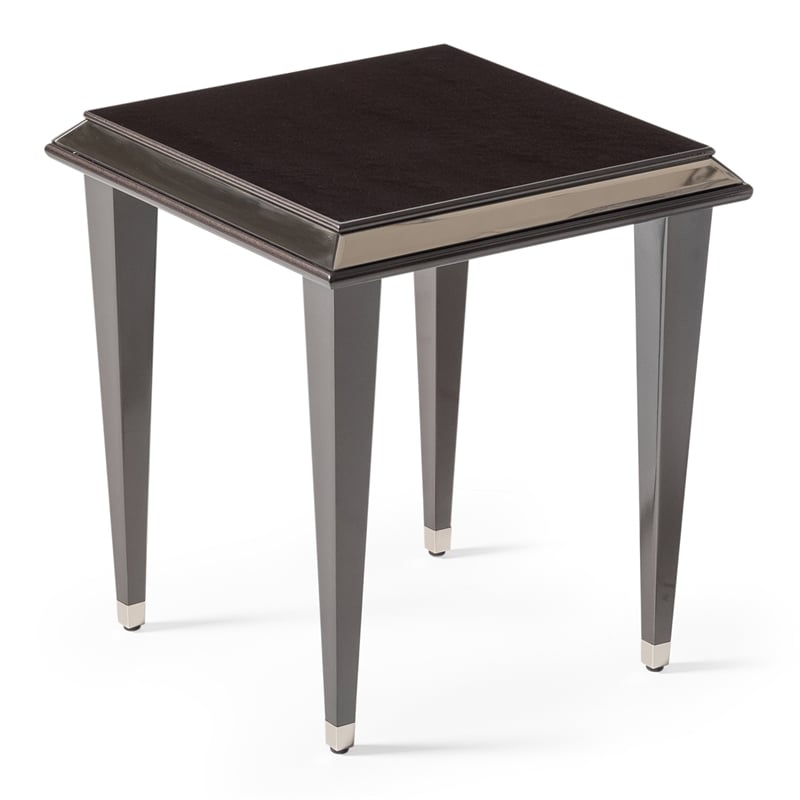 Michael Amini Lousanne Side Table - Glossy Mocha Sand